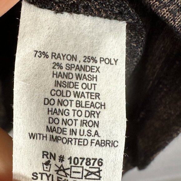 Sun Kim Sweater Womens Small Cardigan Full Zip Brown Black Stretch Pockets Swing - Picture 7 of 8